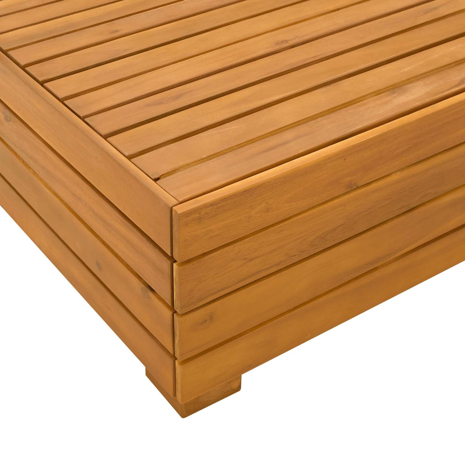 Mesa auxiliar de jardín de madera maciza de acacia, marrón, 60 x 60