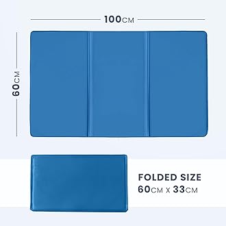 CUQOO Cooling Gel Pillow - Cooling Gel Mat for Pillow for Heat Absorption and Dissipation - Cool Pillow for Night Sweats & Enhanced Sleep Quality - Gel Pillow Cooling Pad - Blue - 100x60cm