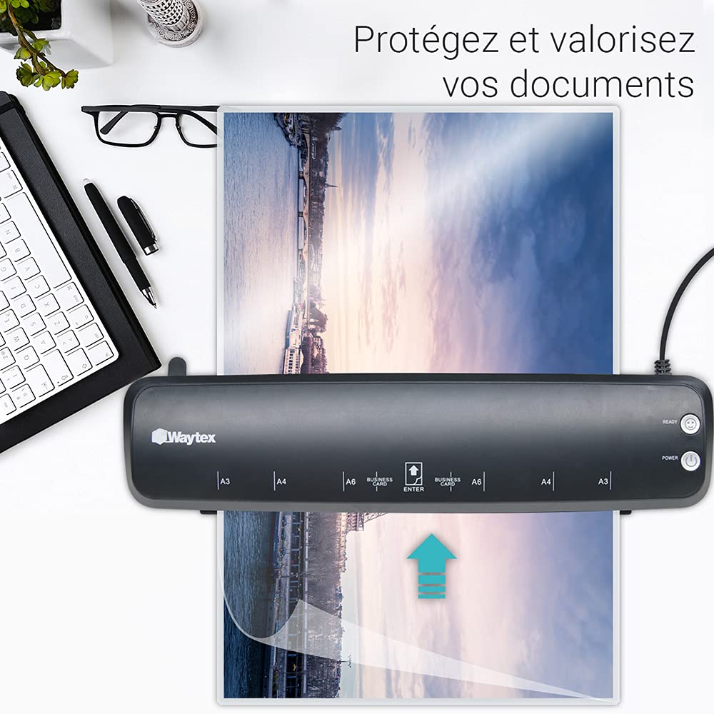 Lamineerapparaat, A3, A4, A5, A6, A7, Pro, Snel, Warm En Koud, Tot 2 X 125 Micron Voor Kantoor Of Thuis Verpakking Met 100 A4 Hoezen A3 751030329