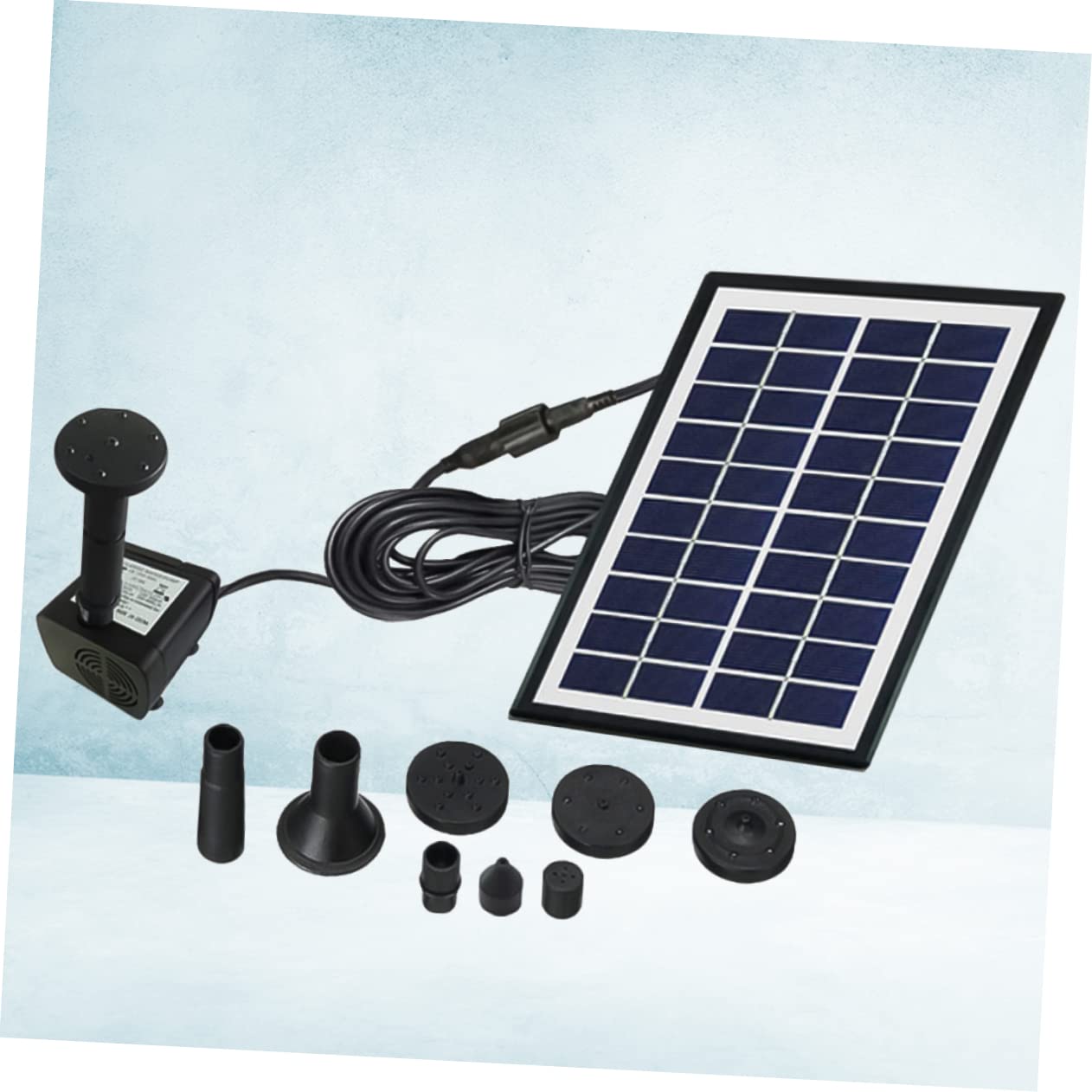 Fuente Solar Flotante 4w Negro 1 Juego Abs para Jardín y Estanque