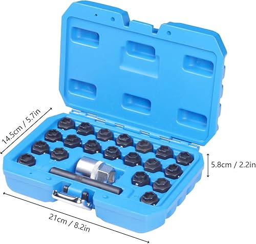 Miniatura 2 de Kit de herramientas de extracción de llave de tuerca de bloqueo de rueda, enchufe cuadrado de 12 pulgada, juego de removedor de tornillos de tuerca