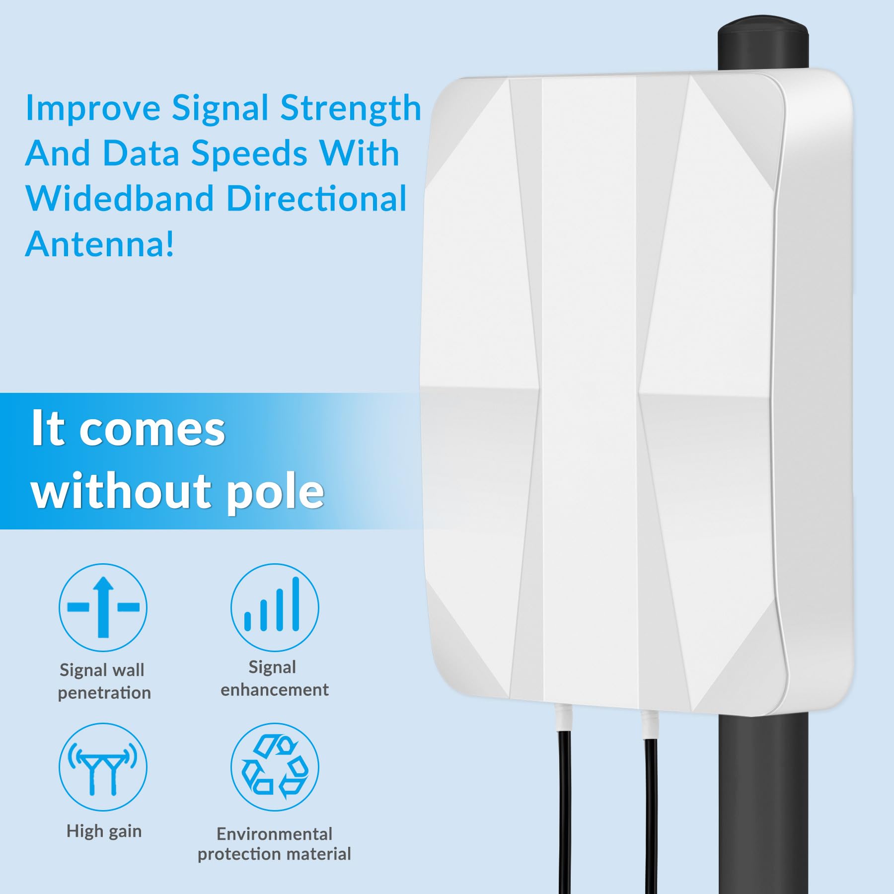 4G LTE 5G Panel Antenne Outdoor Mimo Directional 700-2700 | 3300-3800 MHz Bis zu 12dBi Antenne mit 10 Meter Kabel TS9 SMA Stecker Kompatibel mit 5G 3G 4G LTE Router Modem