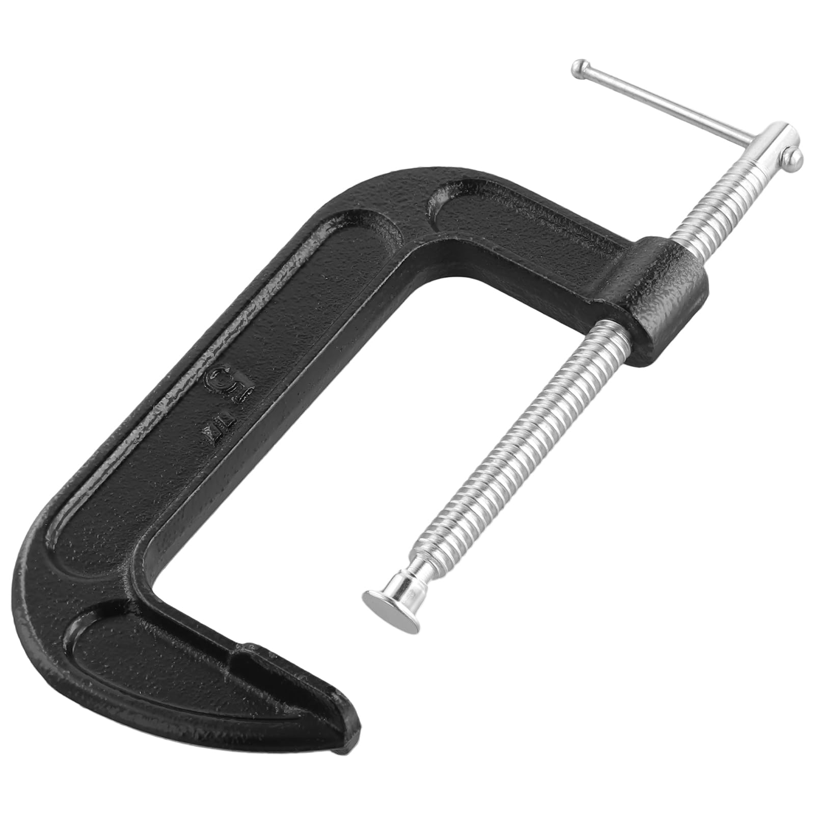 SOUJAP Confezione da 4 morsetti a C da 12,7 cm, morsetto a G in metallo, resistenza industriale per lavorazione del legno e saldatura, nero, apertura ganascia 125 mm, profondità 55 mm