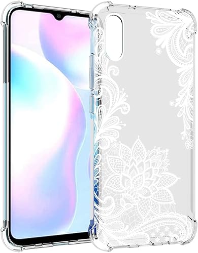 Miniatura 3 de Funda de teléfono para Redmi 9A M2006C3LG/Redmi 9i M2006C3LII para niñas y mujeres, delgada a prueba de golpes con patrón floral transparente suave