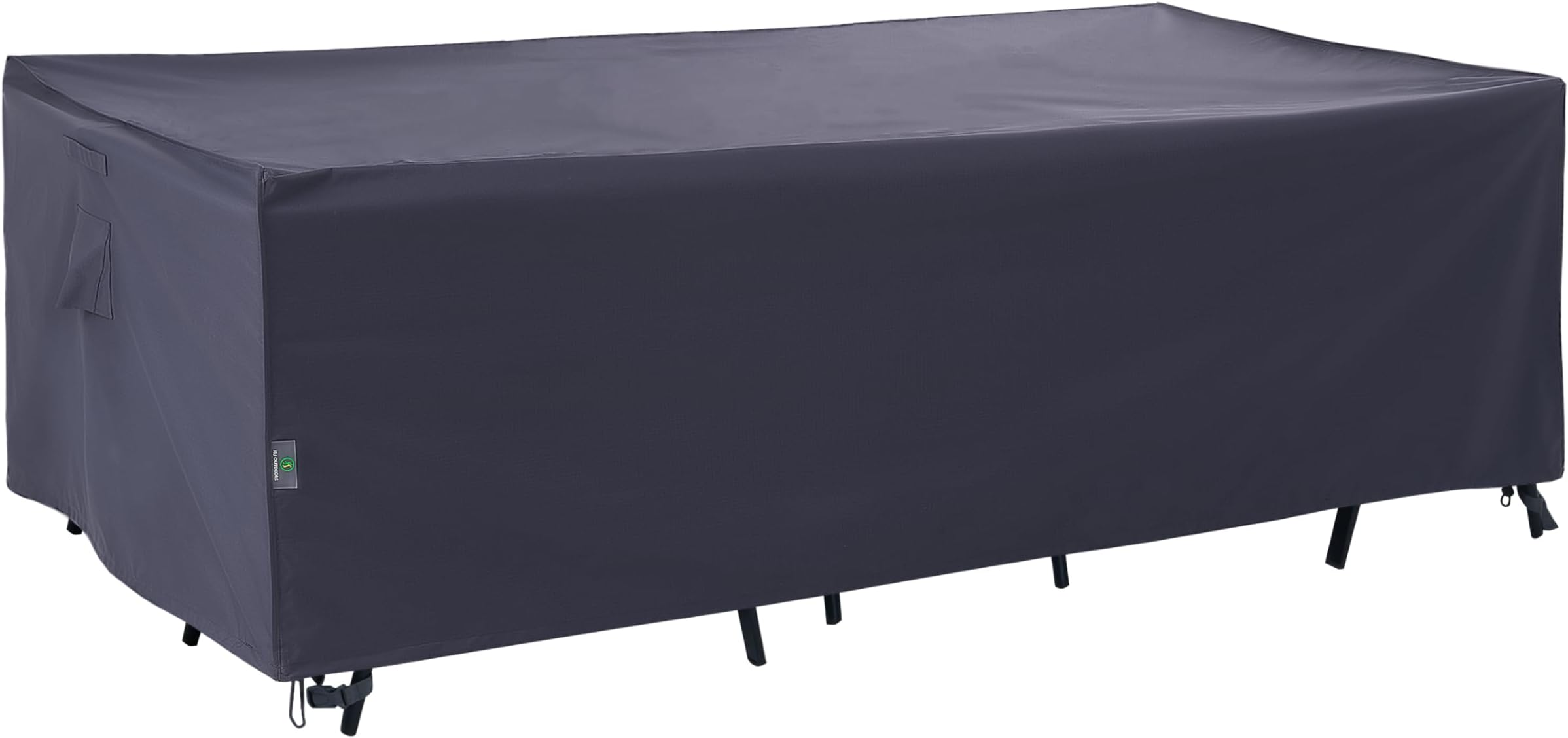 Patio Table Covers for Outdoor Furniture, UV Resistant Waterproof Snow Protection for Rectangular/Oval Dining Tables, 74 x 47 x 27.5 inches, Grey