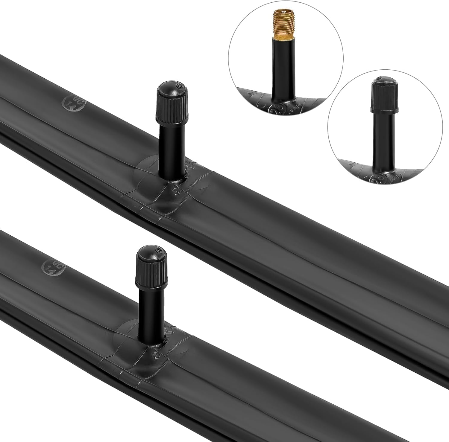 2-PCS 26" Self-Sealing Bike Tubes 26x1.75/1.95/2.0/2.10/2.125 Automatic Repair, Puncture Resistant Compatible with 26 x 1.75/2.125 AV32MM Schrader Valve/FV48mm Presta Valve Bike Bicycle Tire Tubes