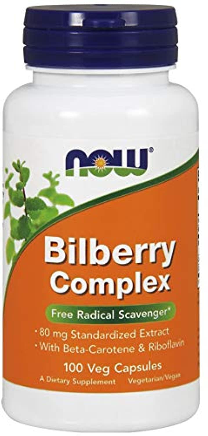 NOW FOODS Bilberry Comp 80Mg, 100 Count