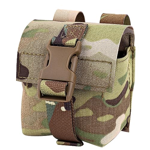 KRYDEX Tactical Molle Single Frag Grenade Pouch Small Tool Bag for Duty Belt MOLLE Vest and Backpack (MC)