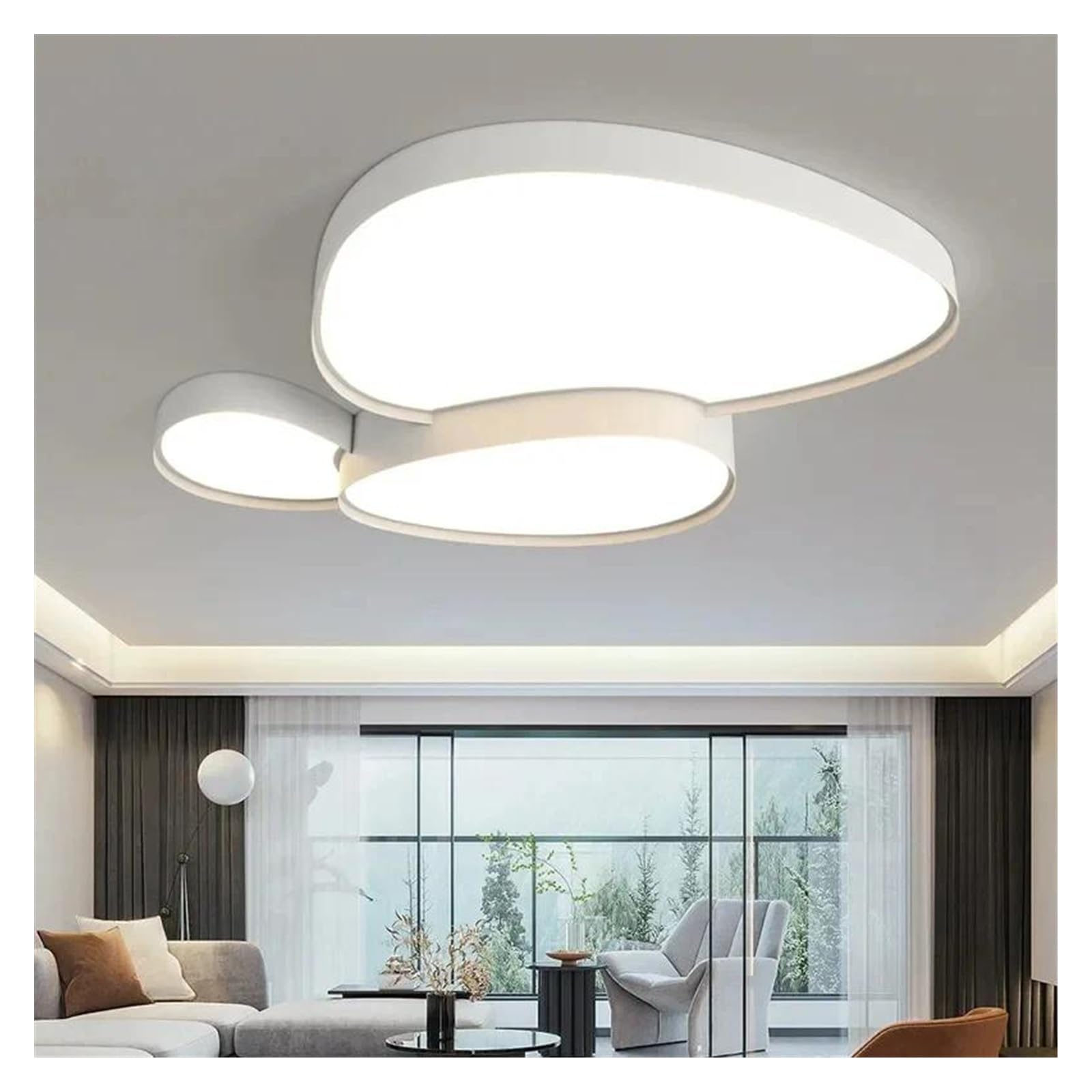 Plafonnier LED moderne 90cm à haute diffusion pour chambre à coucher - 8