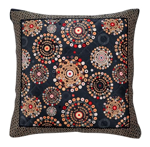 Image of Nendle Printed Holland Velvet Cushion Covers Set of 5, 16 x 16 Inches (40 x 40 cm), Decorative Sofa Cushion Cover with Zipper Closure, Floral Geometric Abstract Bohemian Designs, Multicolor
