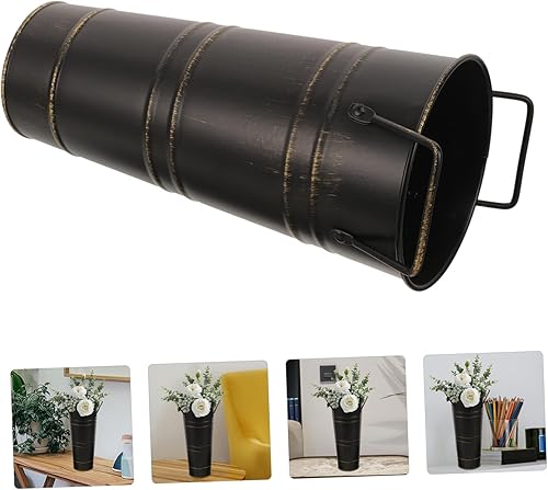 Miniatura 5 de Veemoon Soporte de metal para paraguas, estante de almacenamiento de bastones, cubo de flores, soporte para paraguas independiente, contenedor de