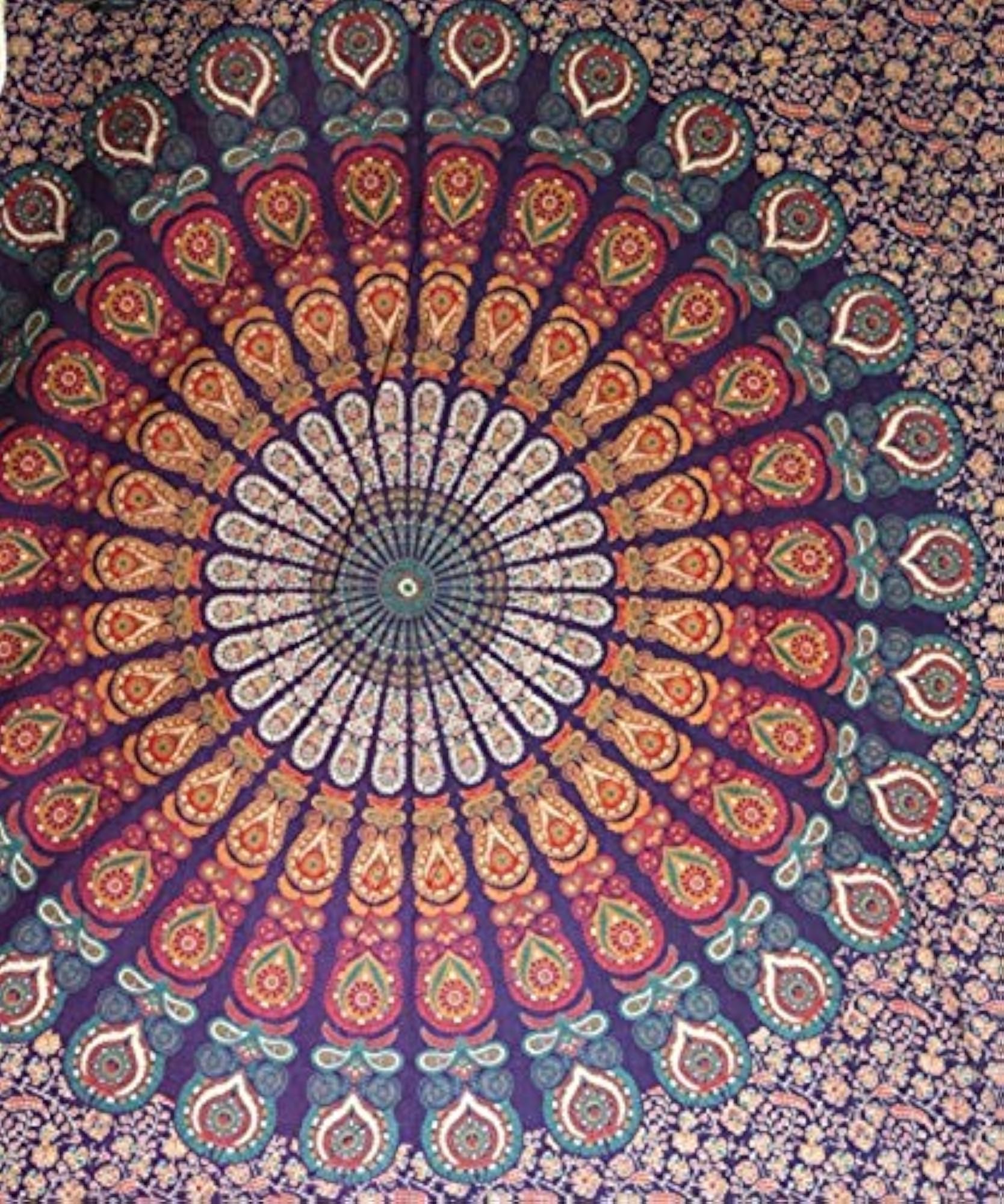 Bedsheet Tapestry Wall Hanging Mandala Tapestry Handmade Printed Design