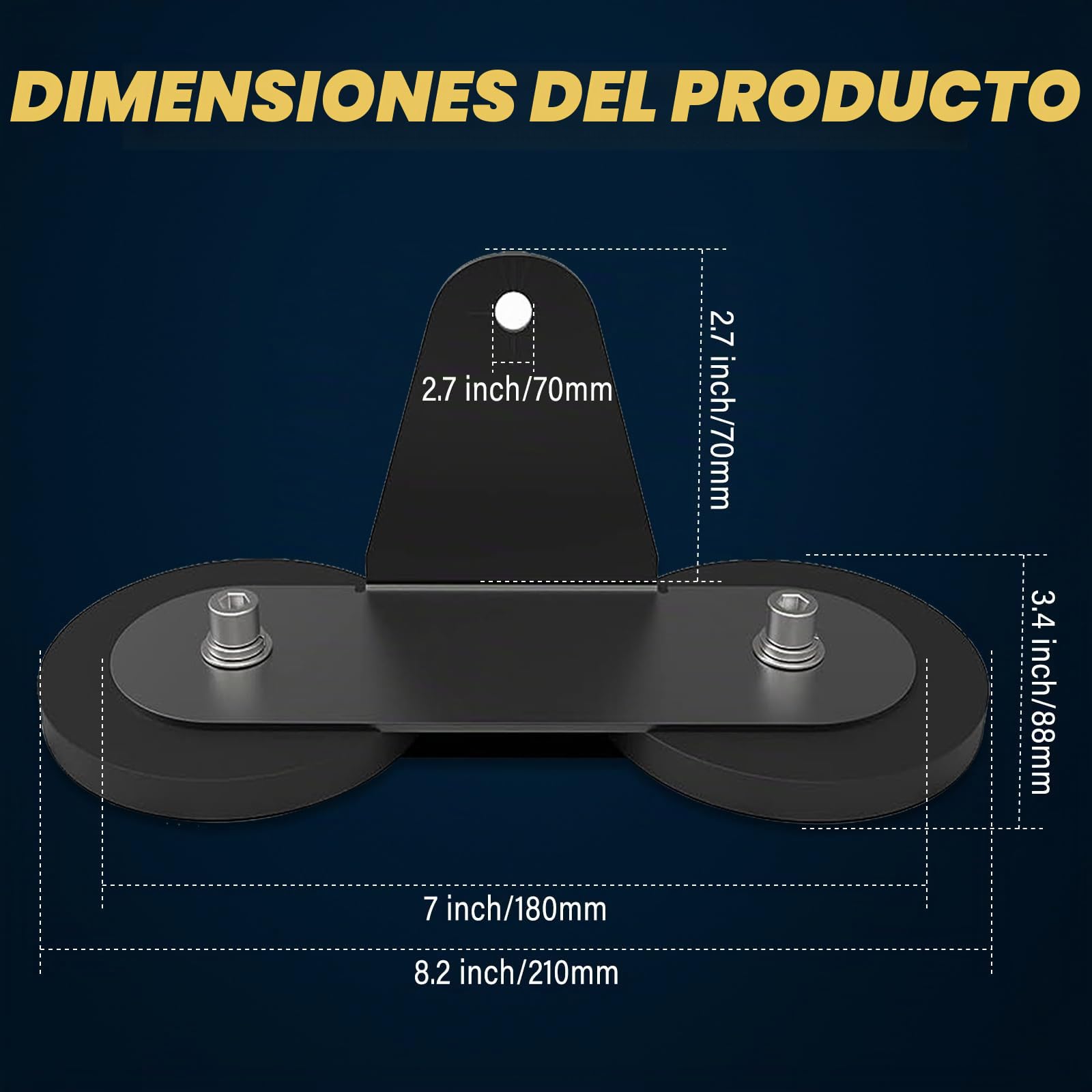 Willpower Los soportes de montaje magnéticos de 2 piezas se adaptan a barras de luces LED, adecuados para montar en capós y barras de techo de SUV, camiones y automóviles.