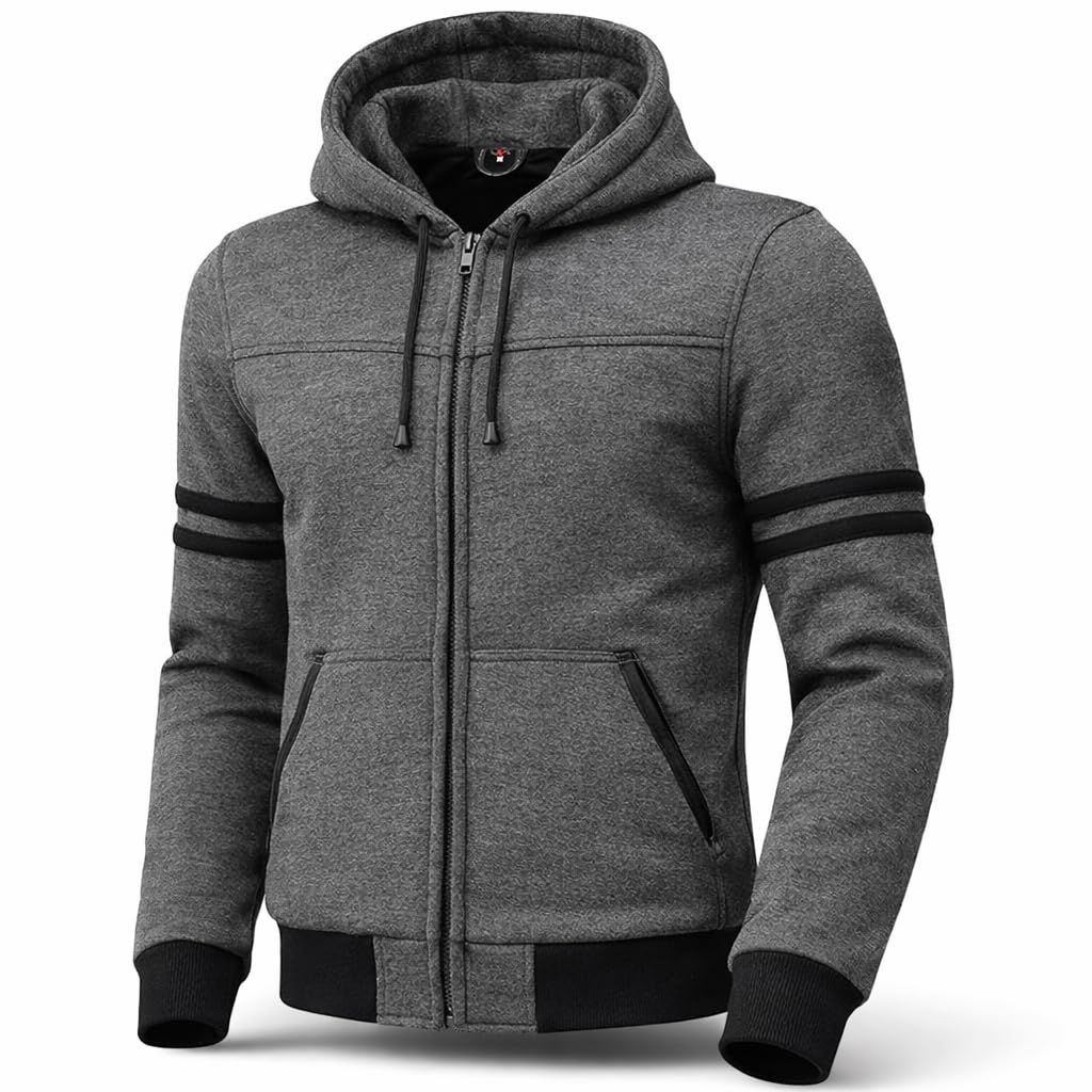 Men's Armored Motorcycle Hoodie with CE Armor Pads