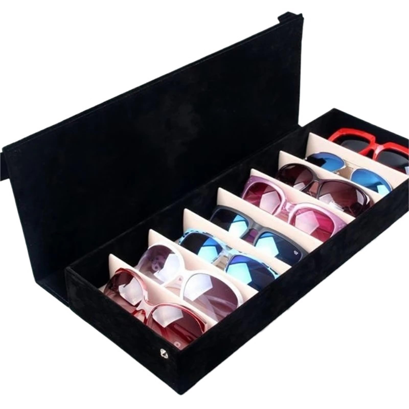 Custodia for occhiali da 2 pezzi Griglie a 8 slot Occhiali sole vista Griglia di visualizzazione Supporto for scatola for Organizzatore Per Occhiali