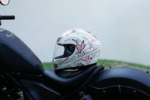 Miniatura 7 de TCMT DOT - Casco de motocicleta con mariposa, tapa abatible, cara completa, para la calle, bicicleta de tierra, ATV, motocross, casco para adultos