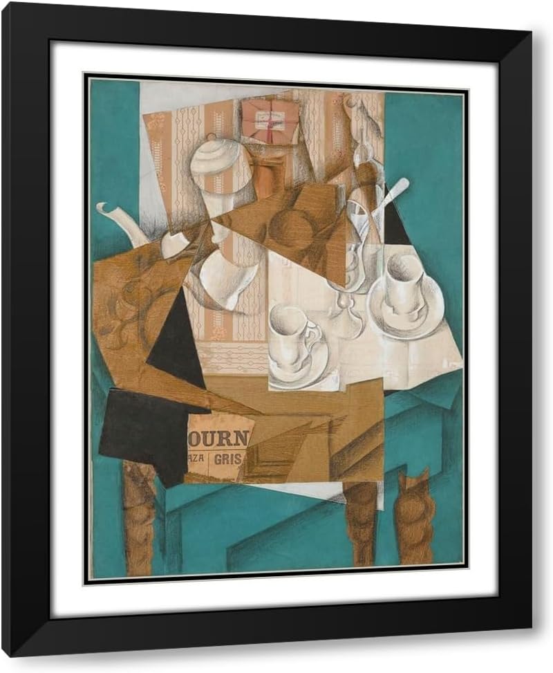 ArtDirect - Vintage Apple Collection 14x18 Black Modern Framed Art Print Titled: Juan Gris - Breakfast