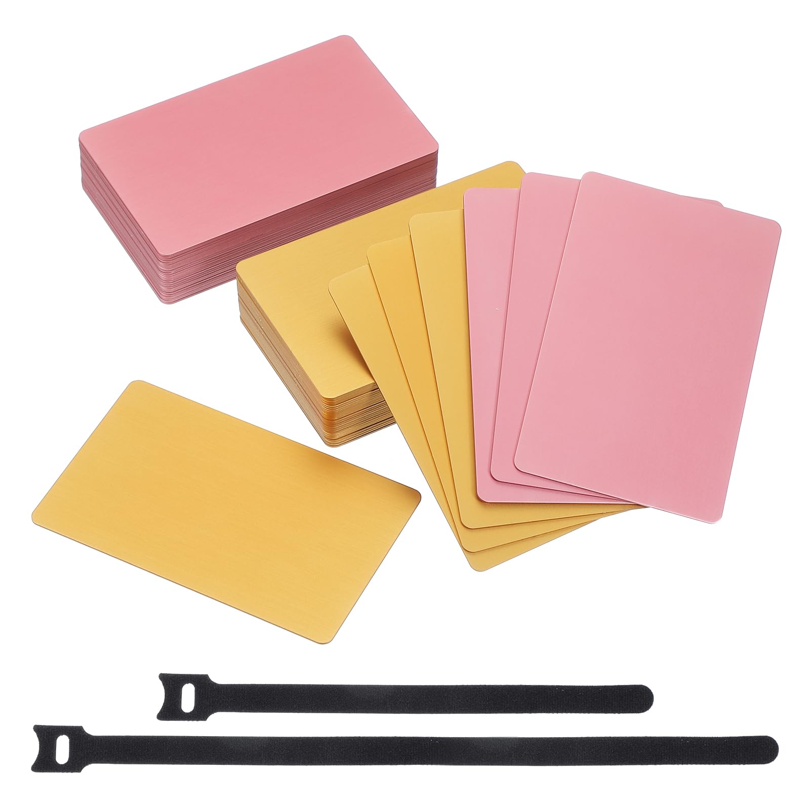 QUARKZMAN Pezzi. Biglietto Da Visita In Metallo Vuoti In Alluminio Rosa/Oro | 0.8mm x Pollici Spessi, Per Incisione, Biglietti Per Ufficio Carte Regalo, Fai Da Te