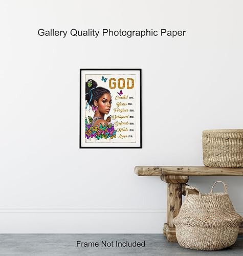 Miniatura 8 de God Wall Decor for Black women - Women's empowerment Motivational poster, spiritual Inspirational Quote - positive Quotes Wall Decor for African