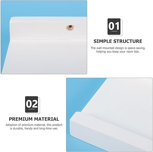 Miniatura 8 de Zerodeko Soporte de TV versátil flotante estante de pared de metal con borde decorativo para colección de libros para el hogar, cocina, dormitorio,