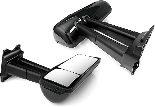 Miniatura 5 de KOZAK - Espejos negros para puerta con brazos (lado derecho y conductor izquierdo) compatibles con semirremolques Kenworth T680 T880, juego de 2