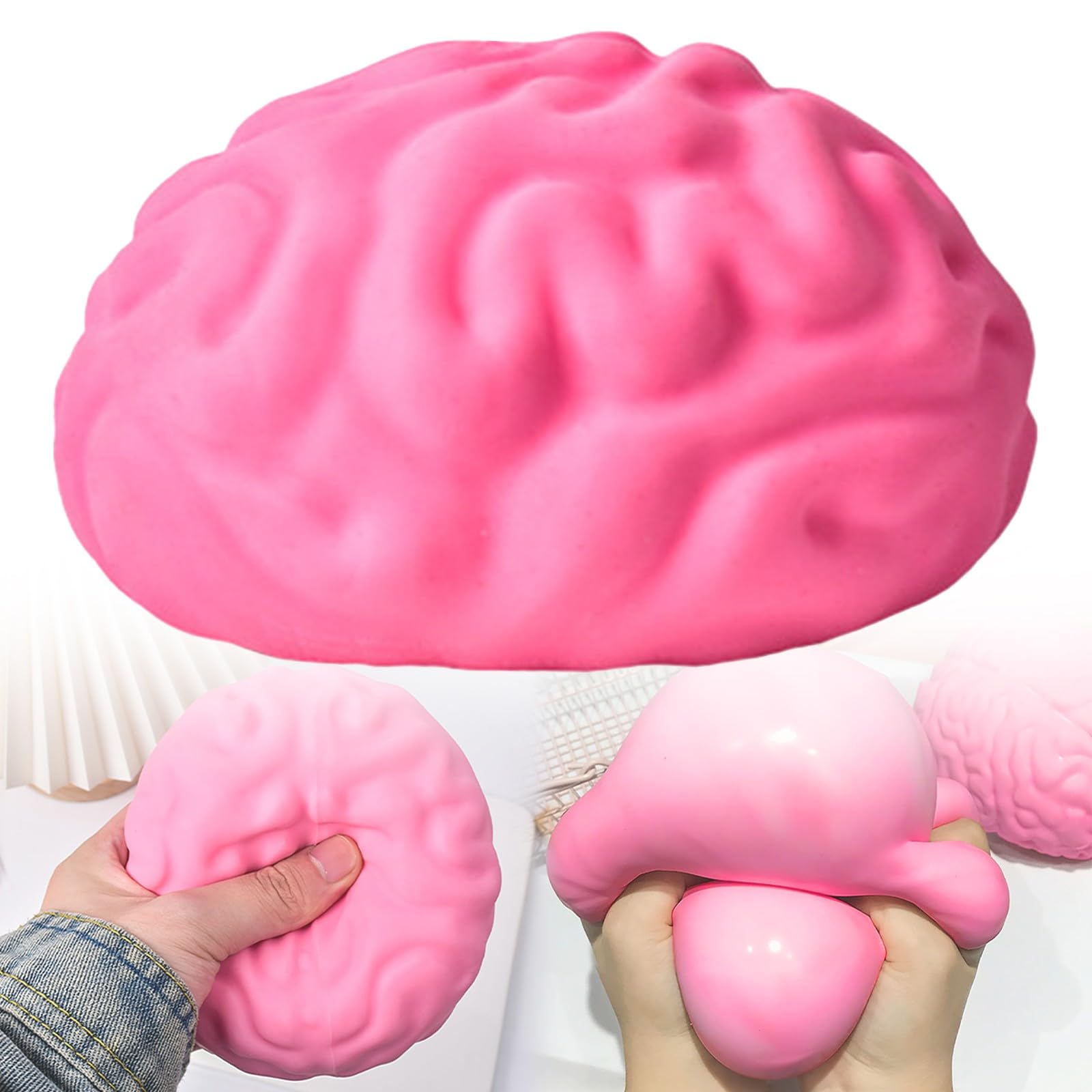 Squishy Toys, 13Cm Stretchy Brain Squishy Toys Stress Relief Toys, Cute Sensory Fidget Stress Balls For Adults Stress & Anxiety Relief, Party Favors & Birthday Gifts (Brain, 1 Pcs) — image 1