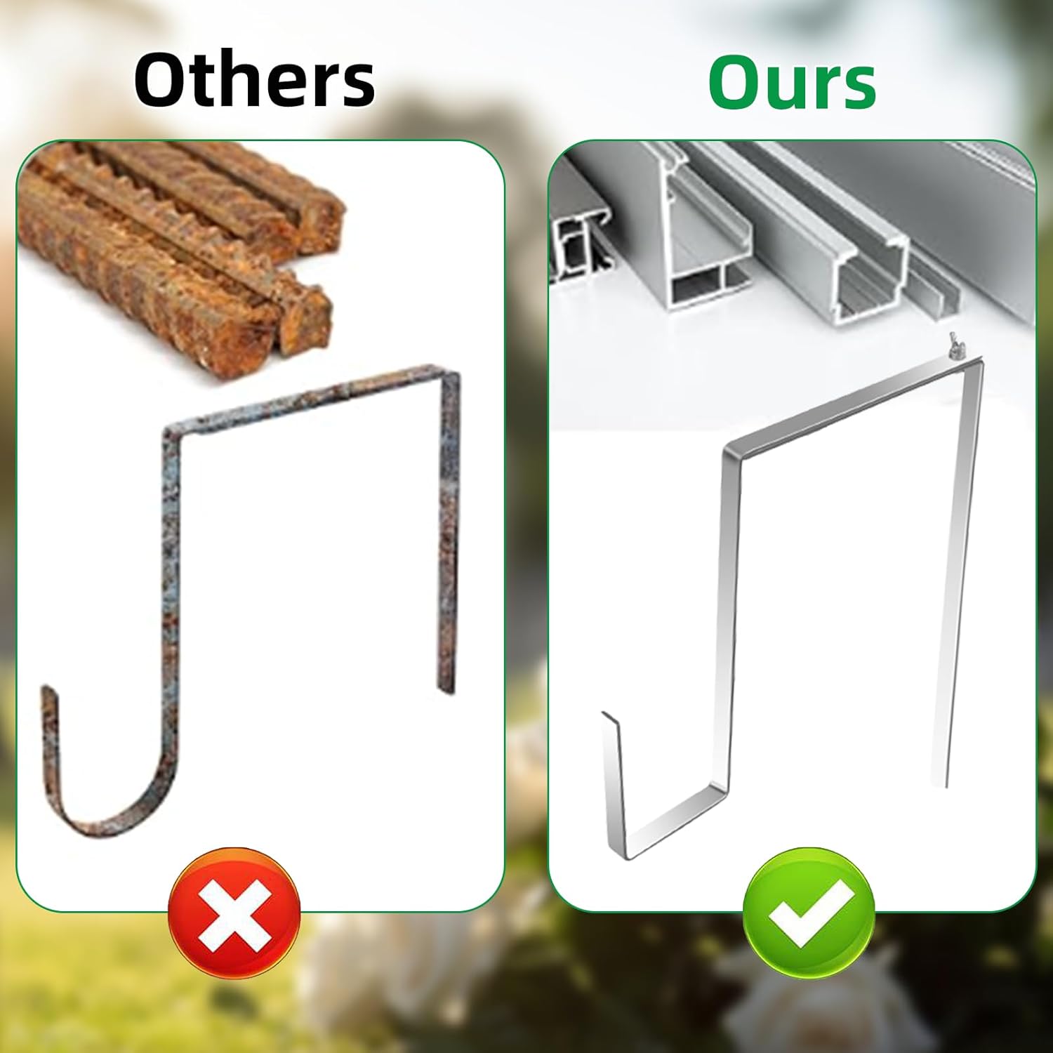 6Pcs Christmas Headstone Wreath Hanger, Fit 6"-11" Adjustable Cemetery Tombstone Wreath Holder Stainless Steel Cemetery Gravestone Wreath Stand for Christmas Grave Decoration