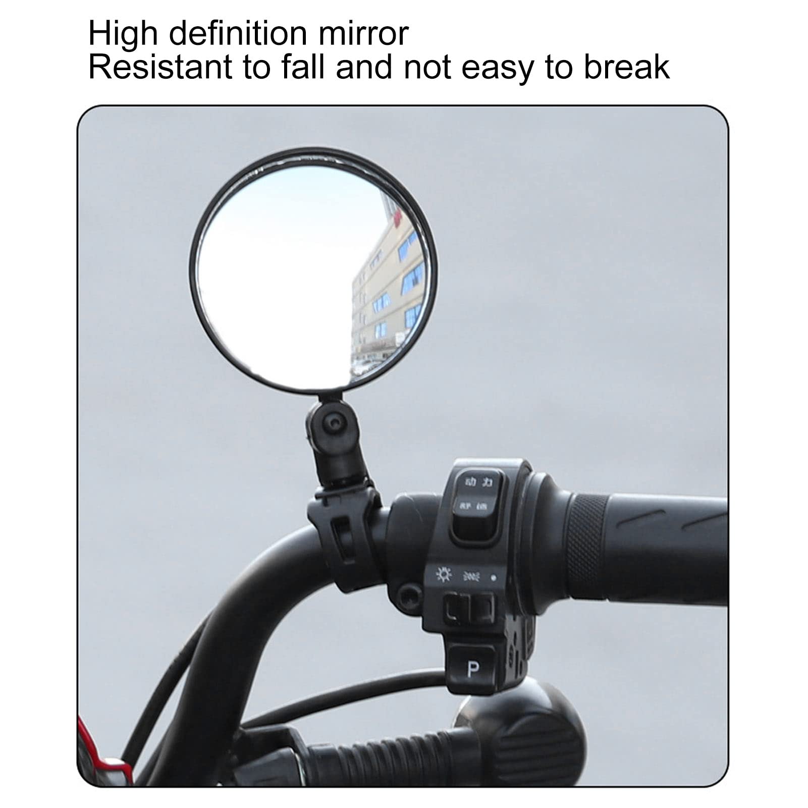 2PCS Rower Cofel View Lusterka 8 Cm, Regulowany Szeroki Kąt Okrągły Skutera Lusterka Wsteczna Universal do Roweru na Wózku Inwalidzkim, Lusterka Wózka Inwalidzkiego, Lusterka