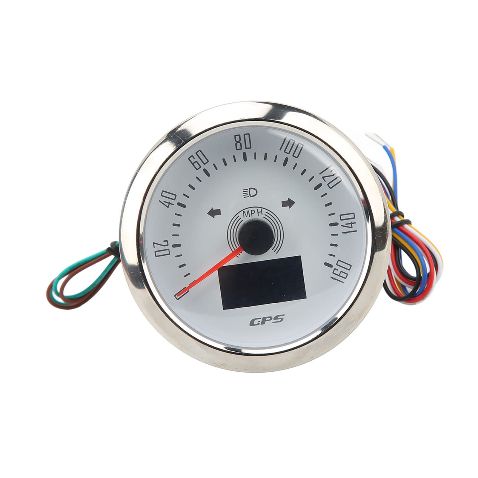 Medidor de Odómetro de 0 a 160 MPH, Velocímetro GPS, Rumbo COG de 85 Mm (esfera blanca)