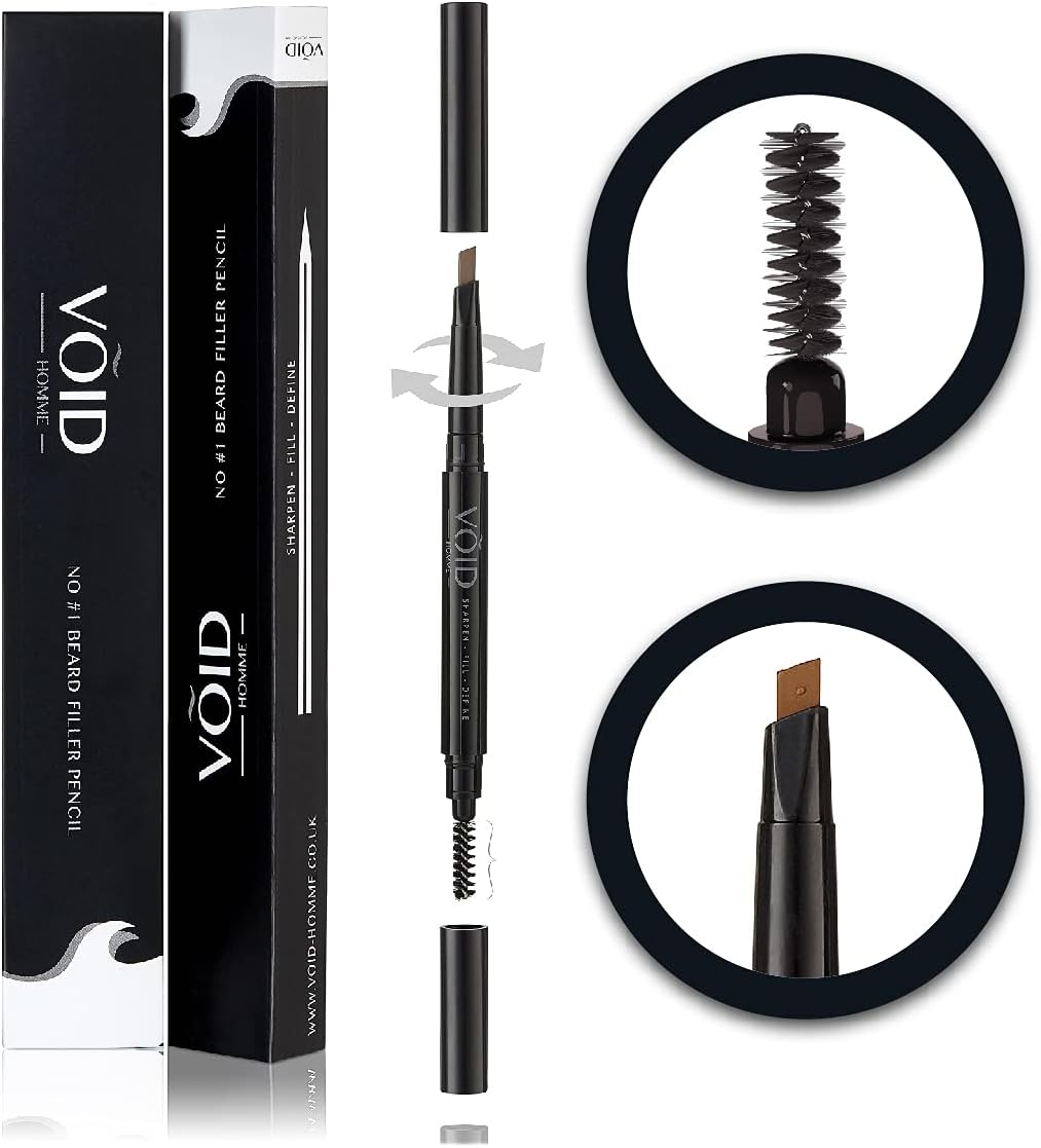 VOID Homme Beard Filler Pencil (Light Brown) Instant Beard Filler Pen for Thicker Beards Mens Beard Pen