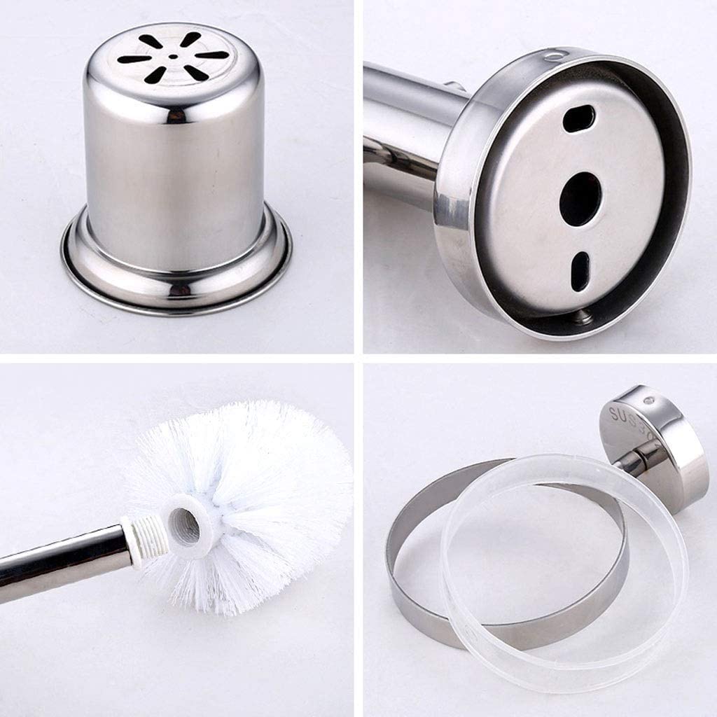 BKEKM Escobilla Inodoro Cepillo para Inodoro Montado en la Pared Cepillo para Inodoro Cepillo para Inodoro de Acero Inoxidable Cepillo para Inodoro Confort Mango Largo Limpiador para Inodoro Moda