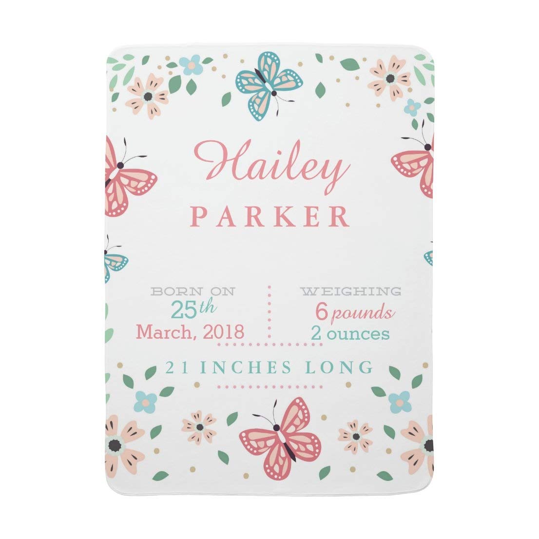 VENMATPersonalised Baby Blanket Photos Printing Customized DIY Soft Warm Lightweight