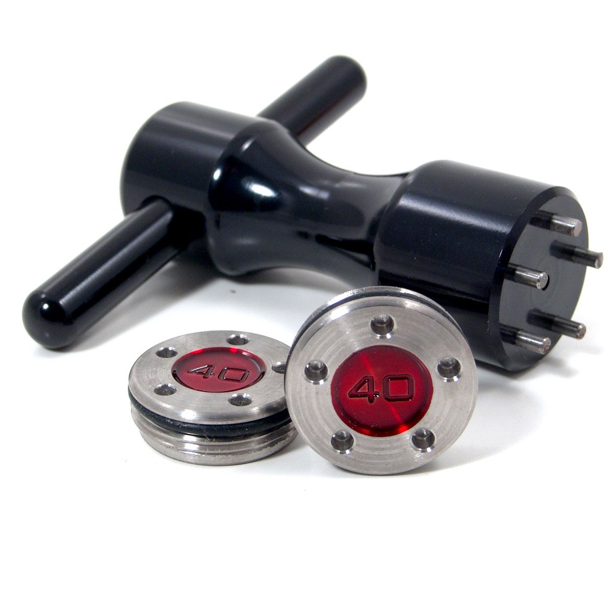 19th Hole Custom Shop 2 of 40g Red Weight for Scotty Cameron Putters with Wrench Tool (Black)