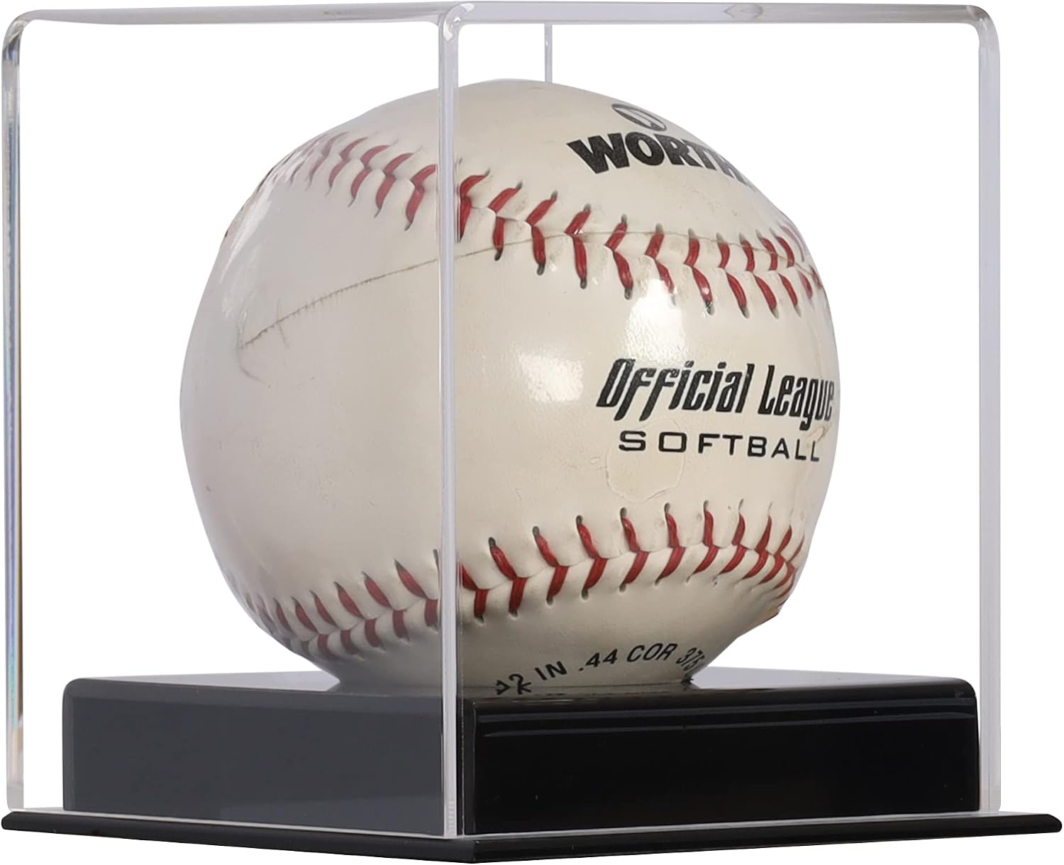 Pro Collector's UV Protection Softball Display Case Baseball Display Case Stand Championship Square BoxClear Display Cube for Official 12 Inches Ball Ball Storage Collections (Black Plastic Stand)