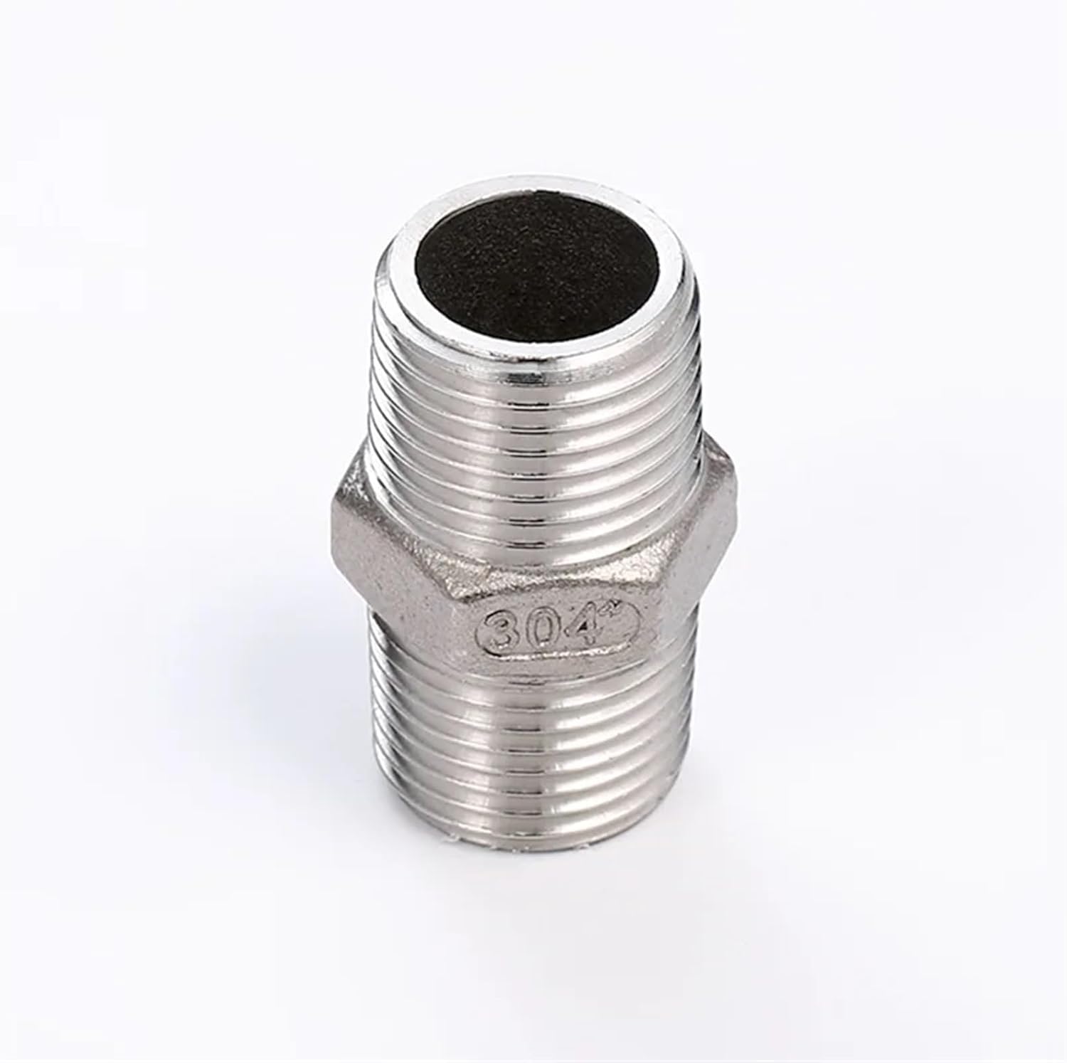JDIME 1/8" 1/4" 3/8" 1/2" 3/4" 1" 1-1/4" 1-1/2" BSP Male to Male Thread Hex Nipple Threaded Reducer Pipe Fitting Stainless Steel 304(DN40)