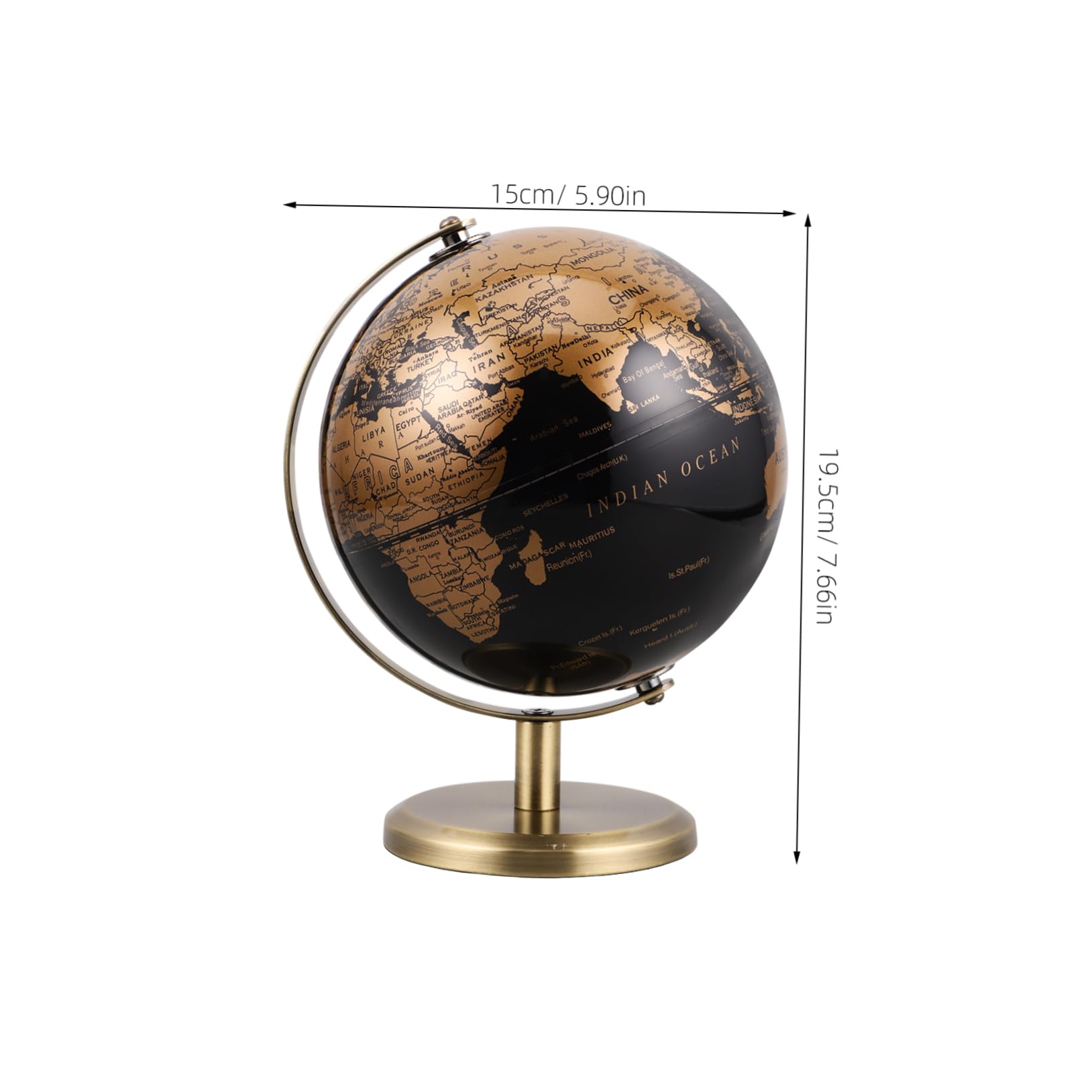 YARNOW Sophisticated European Style Globe Rotating Desktop World Globe Decor Home Office Decorative Ornament