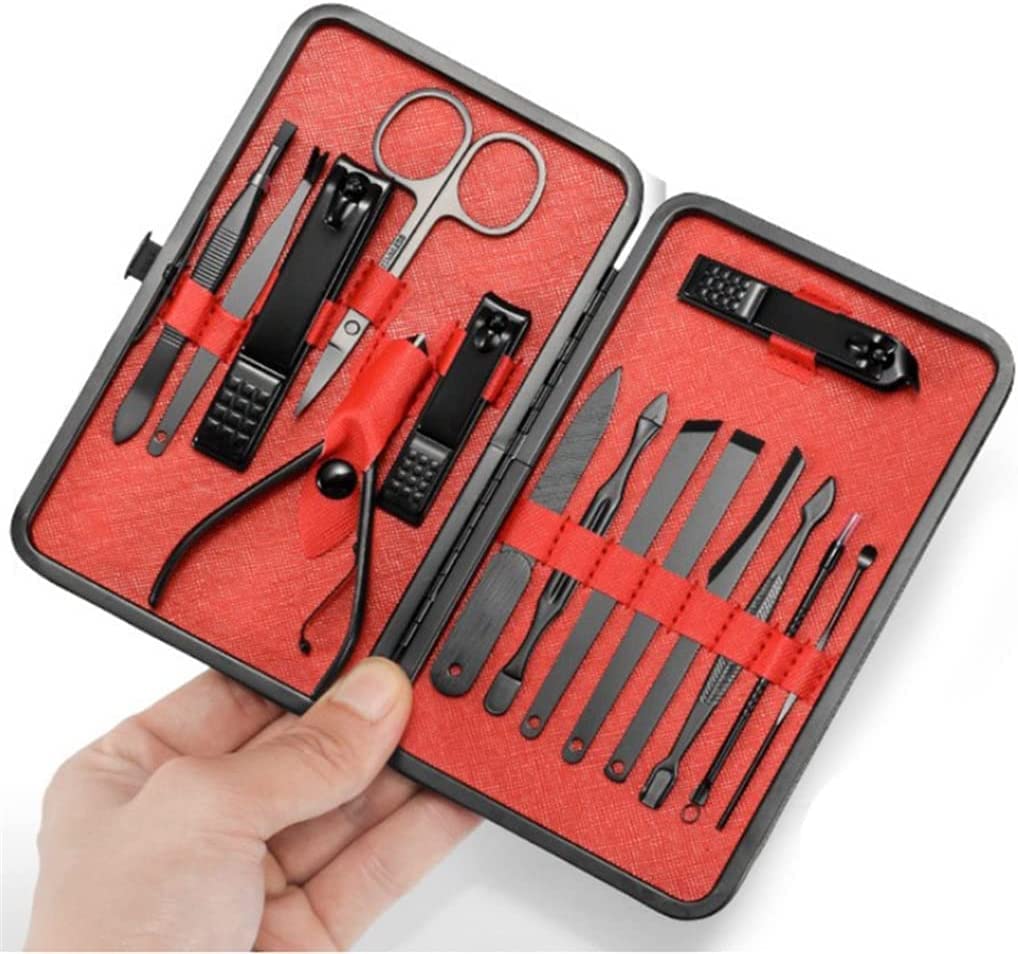 zestaw do manicure pedicure profesjonalny zestaw do pielęgnacji stóp Zestaw do obcinania paznokci Obcinacz do paznokci Obcinacz do paznokci Połączenie akcesoriów do manicure (kolor: czarny czerwony, r