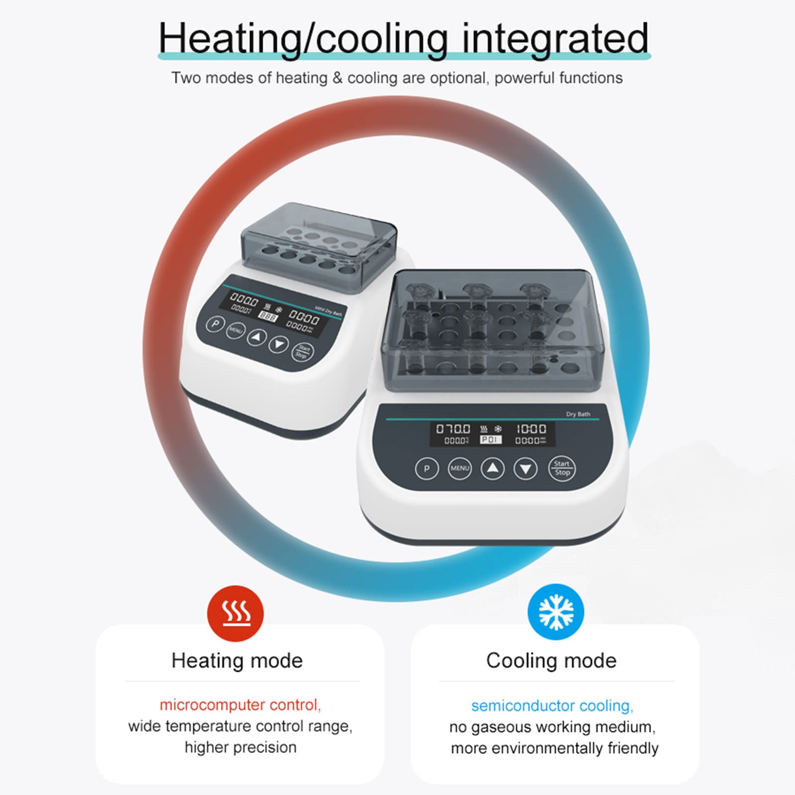 Baño seco termostático de Laboratorio con módulo, Pantalla con múltiples programas, precisión: 0.1 ℃, 96 W, termostato Digital programable con Temporizador,DBHeating/cooling-DB10