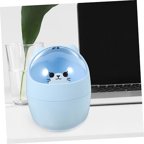 Miniatura 2 de Hemoton Cubo de basura decorativo para decoración de oficina, decoración de decoración, basurero con forma de caricatura, práctico cubo de basura