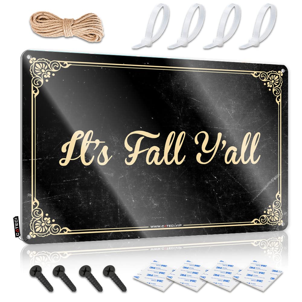 Tin Sign Man Cave Decor It'S Fall Y'All Tin Sign 1 Metal Signs Vintage Funny Things For Boys Room(30X40CM)