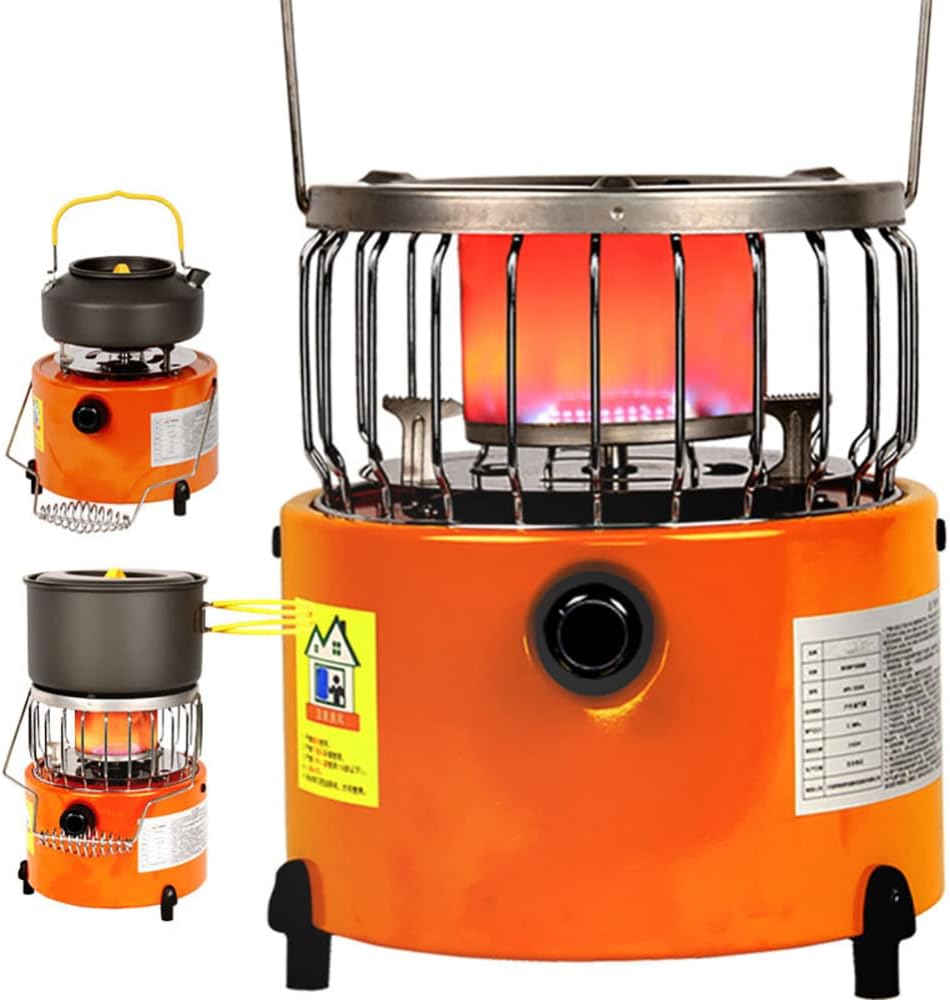 TEQIN Camping Gas Heater, 2 in 1 Portable Heater & Stove