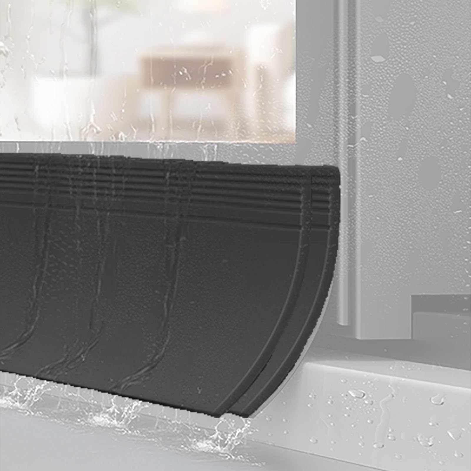 Genérico Tira de Sellado autoadhesiva para Ventanas, Borde de Goteo, protección contra la Lluvia, 1 2 3 4 5 Piezas, Barrera desviadora de Agua para Ventanas para el hoga