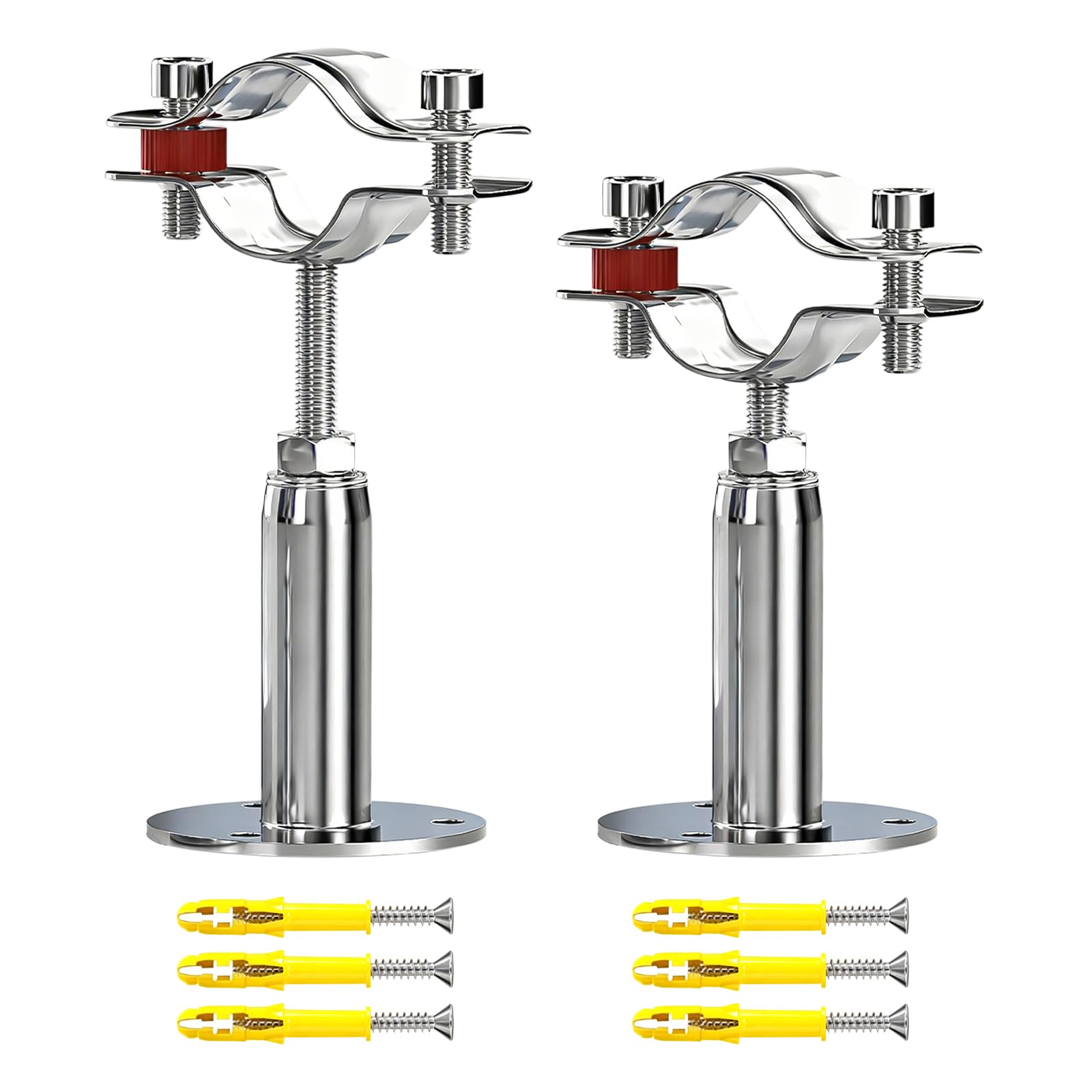 2 Pcs 304 Stainless Steel Pipe Clamp Hanger, Adjustable 150-200mm Pipe Support Bracket with Screws, for 12-14mm（0.47"-0.55"） Diameter Tube, Wall & Ceiling Mount Pipe Fastener