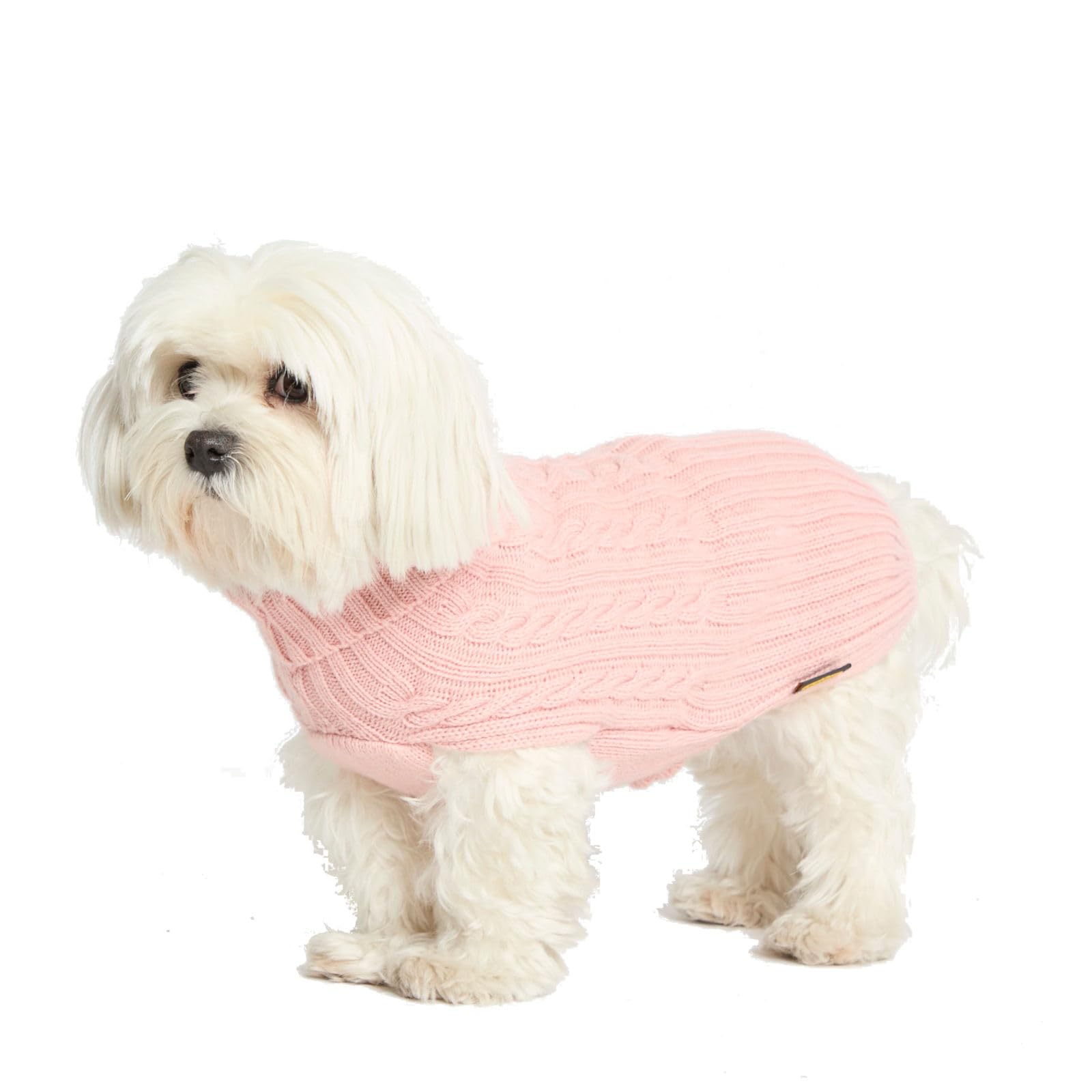 Fashion Dog Hundepullover aus Kaschmirwollmischung - rosa (47 cm) - Pullover für Hunde im klassischen Zopfmuster