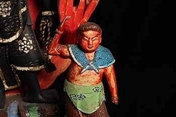 Amazon｜時代彩色玉眼不動明王像三尊立像仏像約66㎝木製仏教美術