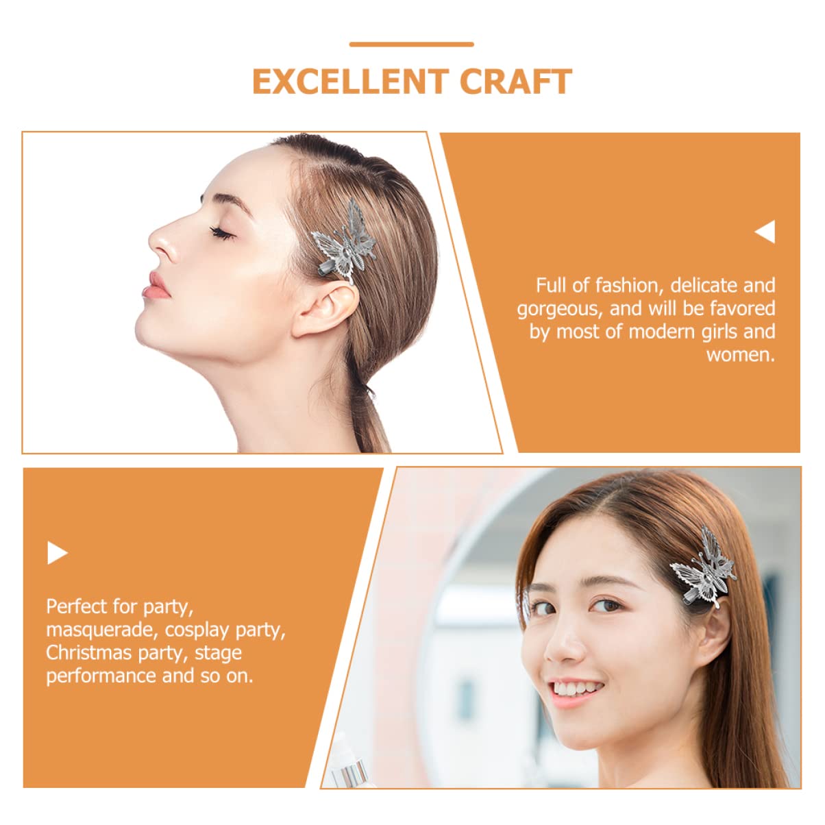 LALAFINA 48stücke Haarklammern Schmetterlinge Metallisch Hohle Haarspangen Für Damen Elegante Haarschmuck Für Partys Cosplay Und Bühnenauftritte