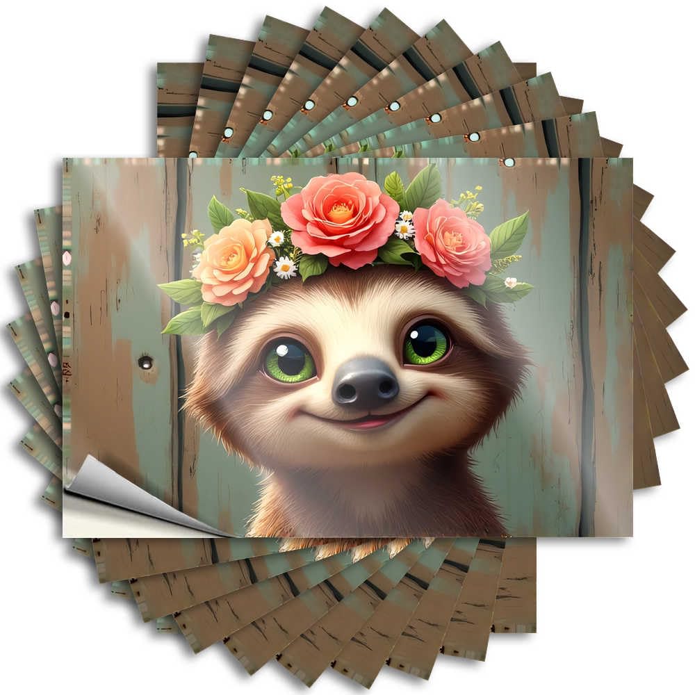 Abipuir - Lazy Floral Car Stickers:A cute and colorful,10 sarcastic cave man bar signs(12x18cm)