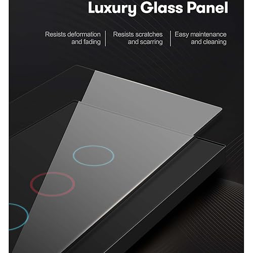 Miniatura 6 de Interruptor de luz táctil de pared inteligente WiFi de 2.4 GHz (panel de vidrio, compatible con Alexa Multi-Control, compatible con múltiples