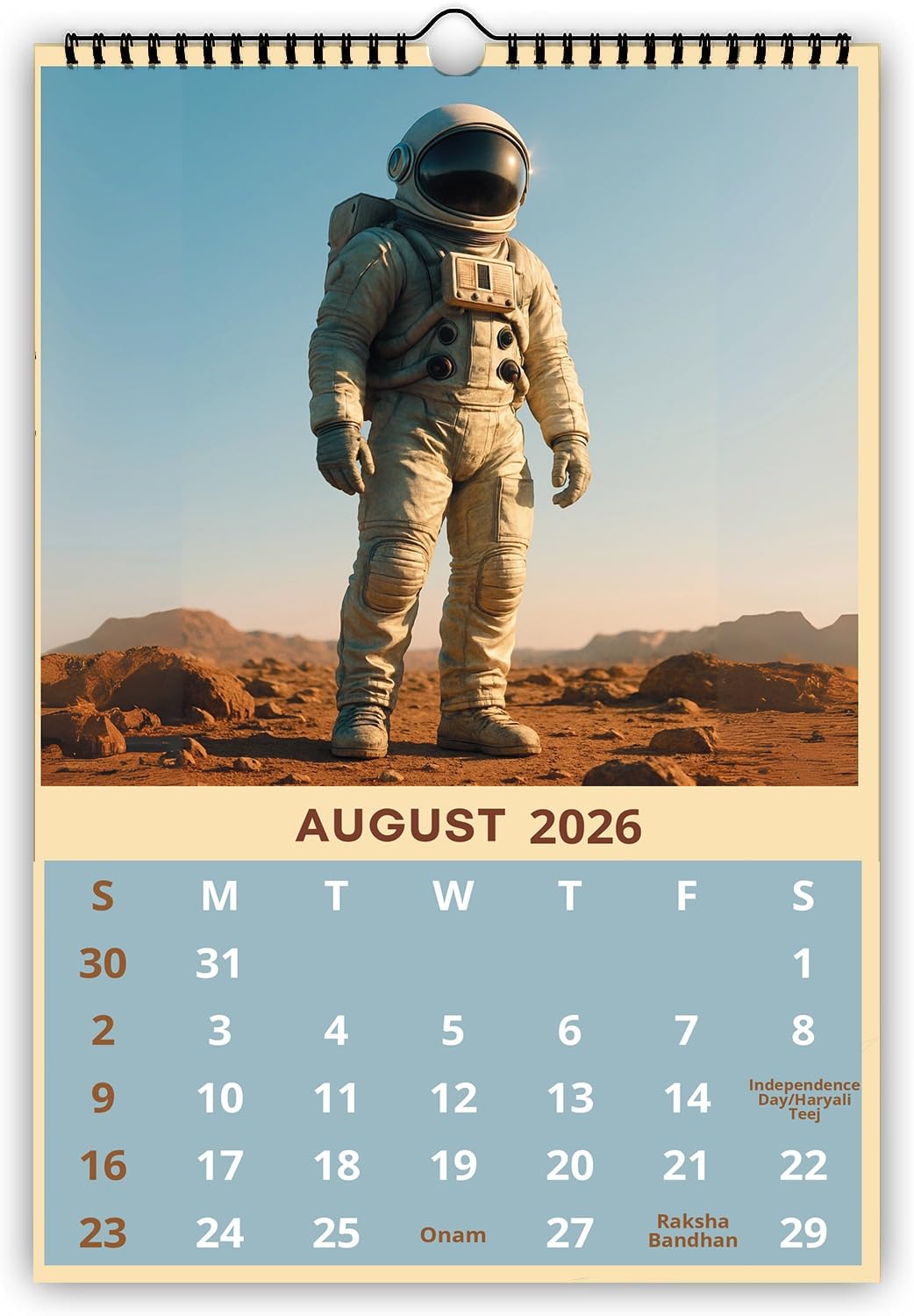 AccuPrints® Astronaut-theme Wall Calendar 2026 Planner-Size (14 x 20) inch For Office Home Table New Year Hanging Kids (35.5 x 50) cm- (Astronaut-2P)-image-45