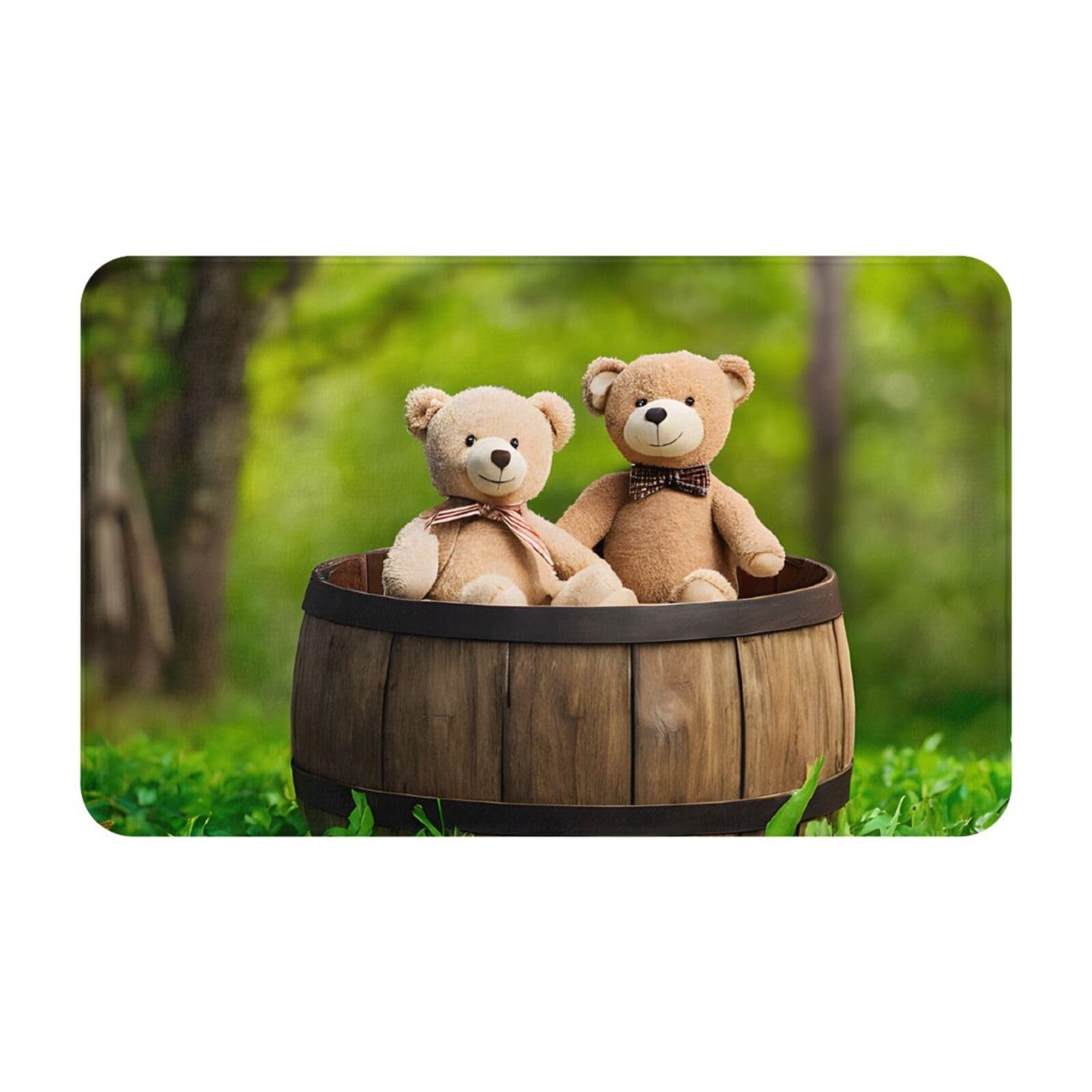 Toy Cloth Bear Print Living Room Bathroom Kitchen Anti Slip and Absorbent Carpet, Indoor Entrance Door Muddy Floor Mat, Ultra Soft Washable Carpet 21x31.5 Inches